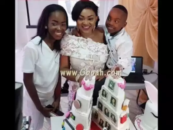 Video: Mercy Aigbe Cuts Cake With Her Pretty Daughter & Cute Son At Her 40th Birthday Party